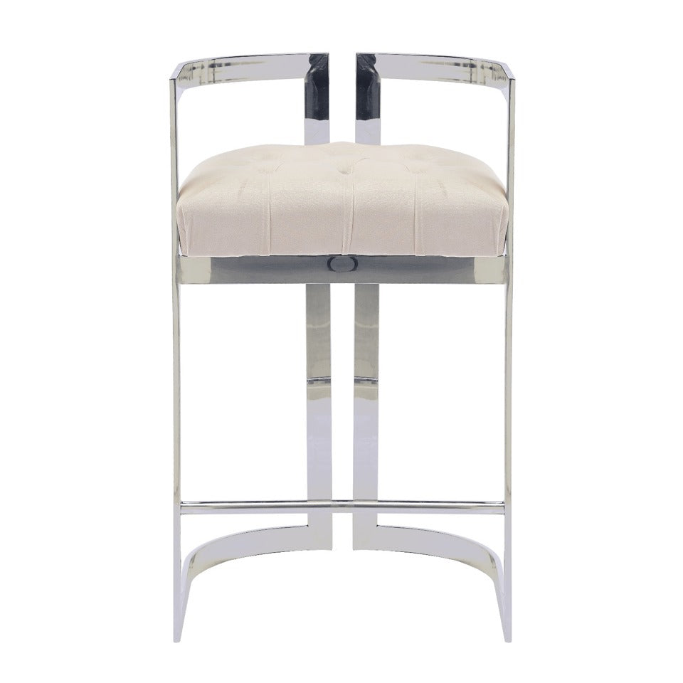 LINA BEIGE SILVER BARSTOOL